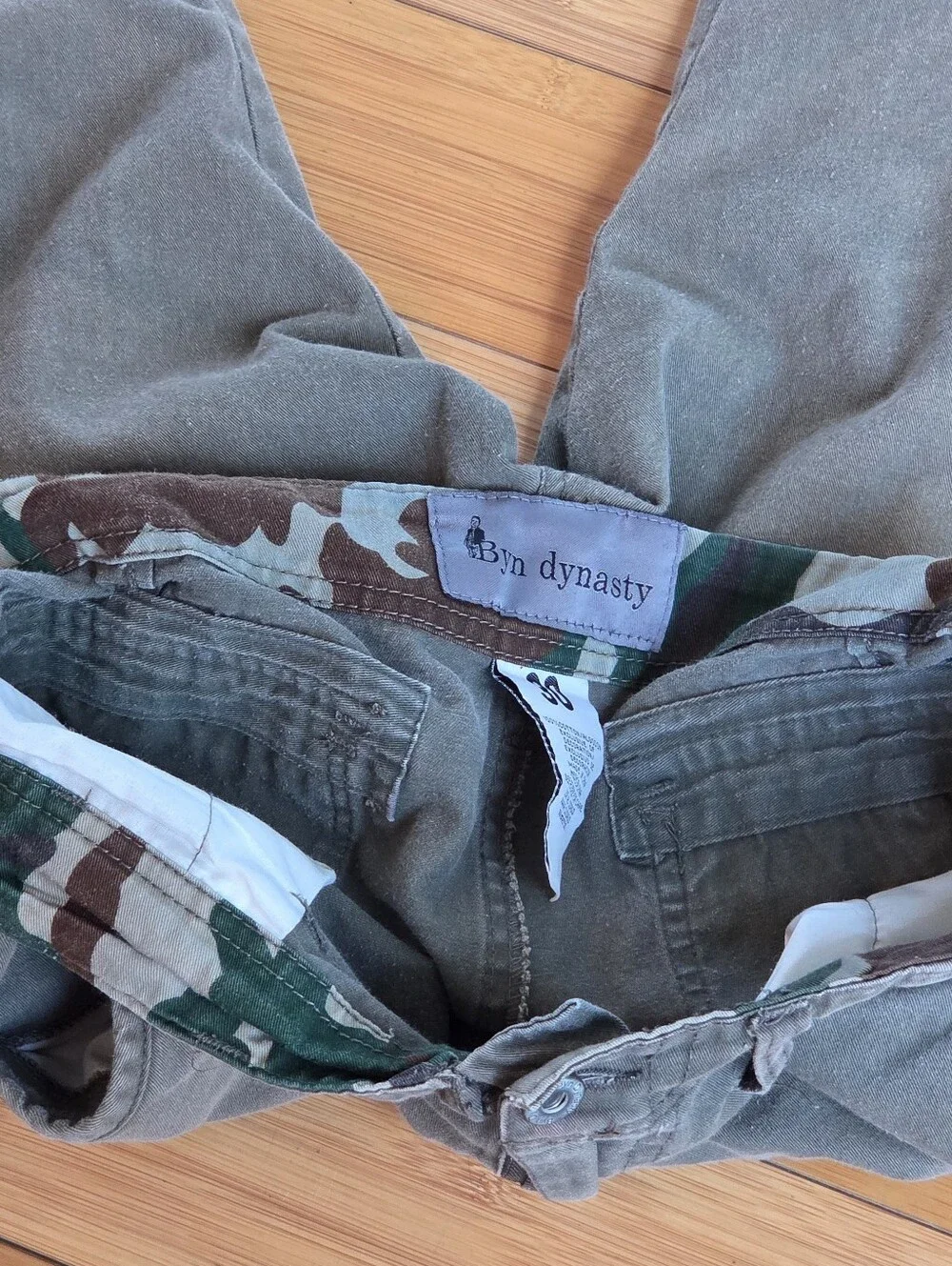 Byn Dynasty Army Green Cargo Shorts 30 Grunge Skater Streetwear Outdoor Gorpcore
